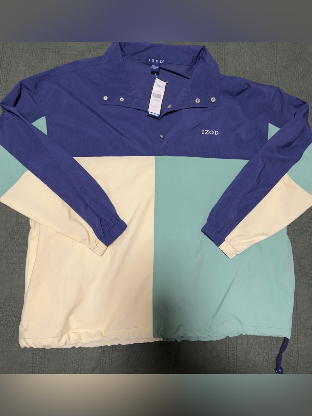 Vintage IZOD Island Tropic Colorblock Windbreaker XL NWT